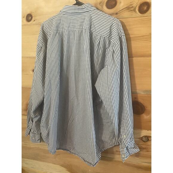 Izod Men's Plaid Button Down Long Sleeve Shirt. Blue/White. Size XXL - Picture 5 of 7